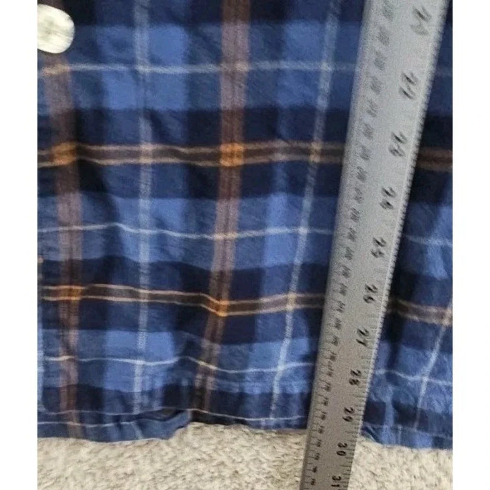 Brooks Brothers Mens Pajama Top XL Flannel Sleepwear Plaid Blue  Long Sleeve